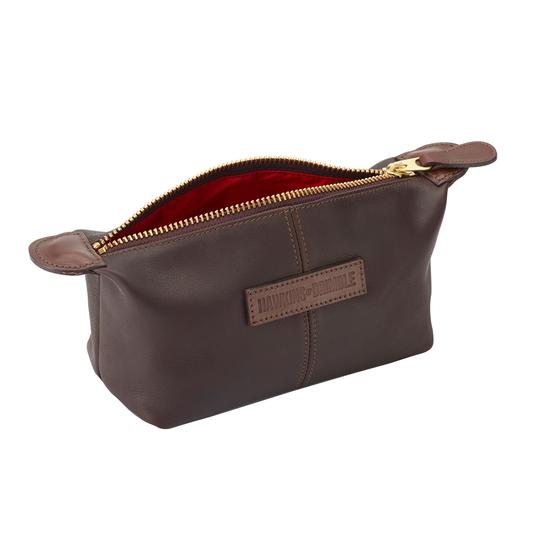 Trousse de toilette en cuir marron Saddle