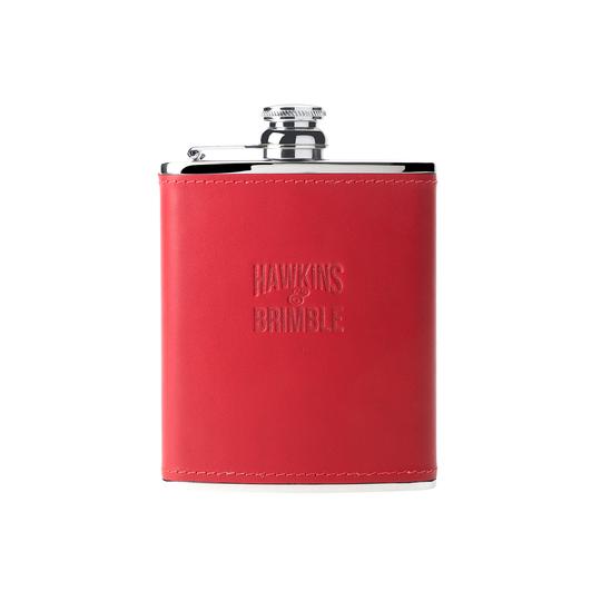 Red Leather Hip Flask