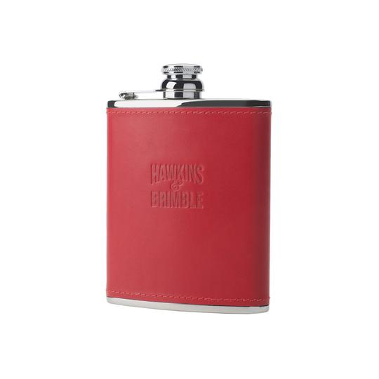 Red Leather Hip Flask