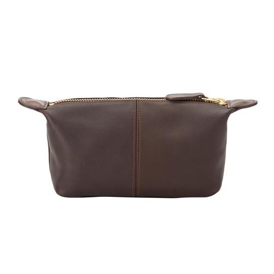 Brown Saddle Leather Wash Bag